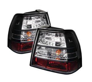 Volkswagen Jetta LED Tail Lights - SPYDER - Black - `99-`04