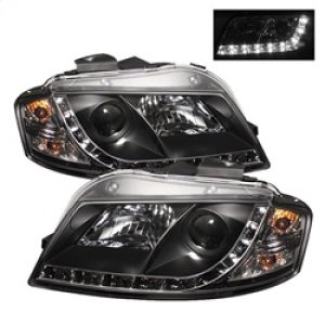 Audi A3 Headlights - SPYDER - DRL LED Projector - Black - `06-`08