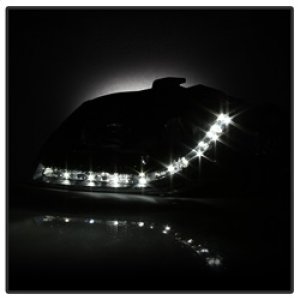 Audi A4 Headlights - SPYDER - DRL Projector, Halogen Model Only - Black - `06-`08