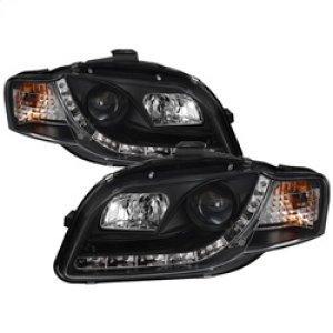 Audi A4 Headlights - SPYDER - DRL Projector, Halogen Model Only - Black - `06-`08