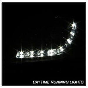 Audi A4 Headlights - SPYDER - DRL Projector, Halogen Model Only - Black - `06-`08