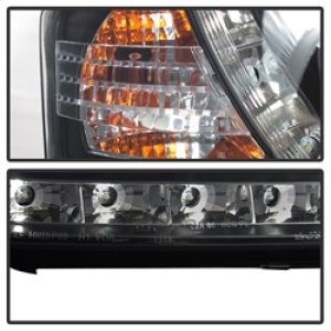 Audi A6 Headlights - SPYDER - Projector, DRL, Halogen Model - Black - `02-`04