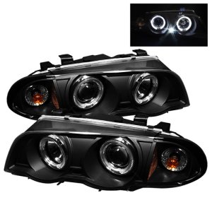 BMW 3 Series Headlights - SPYDER - Projector 1PC LED Halo Amber Reflector - Black - `99-`01 BMW 3 Series Headlights - SPYDER - Projector 1PC LED Halo Amber Reflector - Black - `99-`01