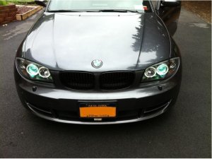 BMW 1 Series Headlights - SPYDER - Projector, LED Halo - Black - `08-`11