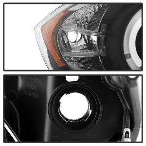 BMW 3 Series Headlight Set - SPYDER - LED Halo, Amber Reflector, Projector - Black - `06-`08