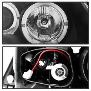 BMW 3 Series Headlight Set - SPYDER - LED Halo, Amber Reflector, Projector - Black - `06-`08