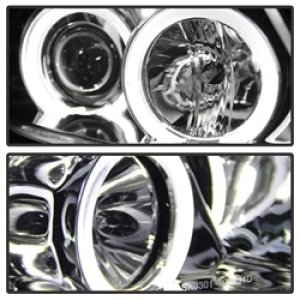 BMW 3 Series Headlights - SPYDER - Projector LED Halo Amber Reflector - Chrome - `06-`08 BMW 3 Series Headlights - SPYDER - Projector LED Halo Amber Reflector - Chrome - `06-`08