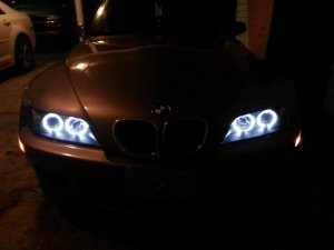 BMW Z3 Projector Headlights - SPYDER - LED Halo - Black - `96-`02
