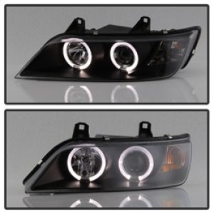 BMW Z3 Projector Headlights - SPYDER - LED Halo - Black - `96-`02
