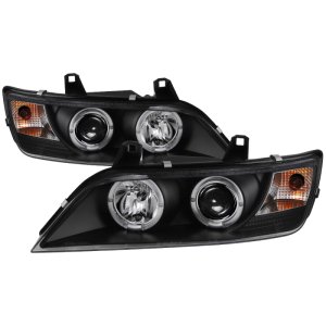BMW Z3 Projector Headlights - SPYDER - LED Halo - Black - `96-`02