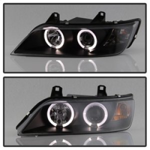 BMW Z3 Projector Headlights - SPYDER - LED Halo - Black - `96-`02