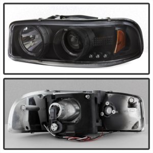 GMC Sierra 3500 Headlights - SPYDER - Projector LED Halo - Black - `99-`06