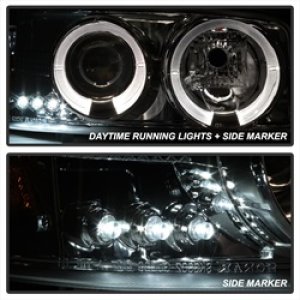 GMC Sierra 1500 Headlights - SPYDER - LED Halo Projector - Chrome - `99-`06