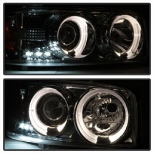 GMC Sierra 1500 Headlights - SPYDER - LED Halo Projector - Chrome - `99-`06