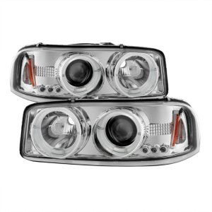 GMC Sierra 1500 Headlights - SPYDER - LED Halo Projector - Chrome - `99-`06