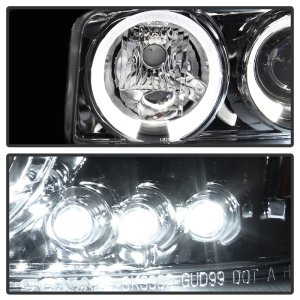 GMC Sierra 3500 Headlights - SPYDER - LED Halo Projector - Chrome - `99-`06