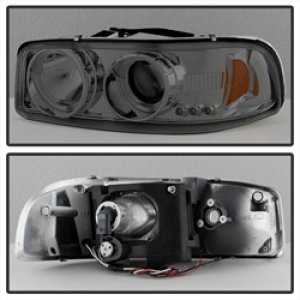 GMC Sierra 1500 Headlights - SPYDER - Projector LED Halo - Smoke - `99-`06 GMC Sierra 1500 Headlights - SPYDER - Projector LED Halo - Smoke - `99-`06