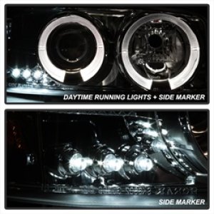 GMC Sierra 3500 Headlights - SPYDER - Projector LED Halo - Smoke - `99-`06