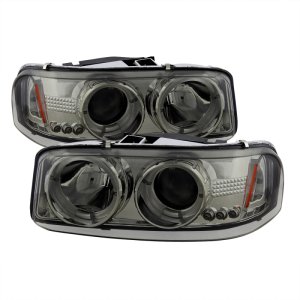 GMC Sierra 3500 Headlights - SPYDER - Projector LED Halo - Smoke - `99-`06