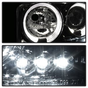 GMC Sierra 3500 Headlights - SPYDER - Projector LED Halo - Smoke - `99-`06
