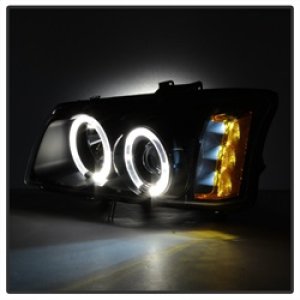 Chevrolet Silverado 1500 Headlights - SPYDER - Projector LED Halo with Amber Reflector - Black - `03-`06