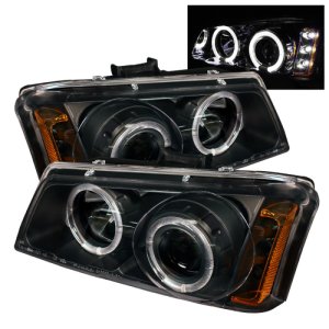 Chevrolet Silverado 1500 Headlights - SPYDER - Projector LED Halo with Amber Reflector - Black - `03-`06