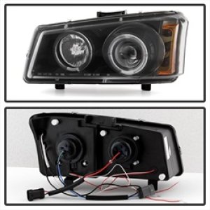 Chevrolet Silverado 1500 Headlights - SPYDER - Projector LED Halo with Amber Reflector - Black - `03-`06