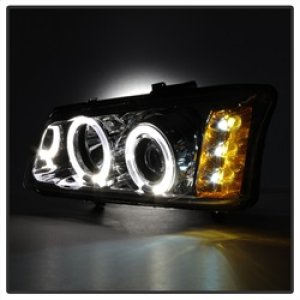 Chevrolet Silverado 1500 Projector Headlights - SPYDER - LED Halo - Amber Reflector - Chrome - `03-`06