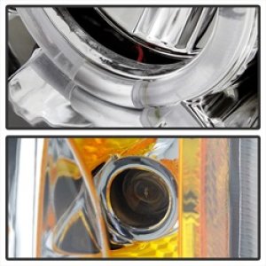 Chevrolet Silverado 1500 Projector Headlights - SPYDER - LED Halo - Amber Reflector - Chrome - `03-`06