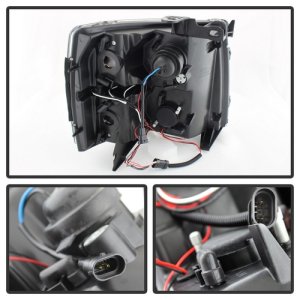 Chevrolet Silverado 1500 Headlights - SPYDER - Projector LED Halo - Black - `07-`13