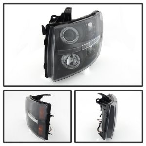 Chevrolet Silverado 1500 Headlights - SPYDER - Projector LED Halo - Black - `07-`13