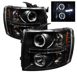 Chevrolet Silverado 1500 Headlights - SPYDER - Projector LED Halo - Black - `07-`13
