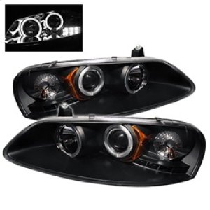 Chrysler Sebring Headlights - SPYDER - Projector - LED Halo - Black - `01-`03