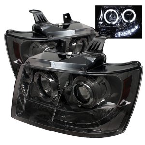 Chevrolet Suburban 1500 Headlights - SPYDER - Projector LED Halo - Smoke - `07-`14