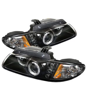Dodge Caravan Headlights - SPYDER - LED Halo Projector - Black - `96-`00