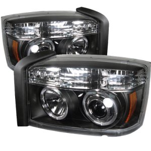 Dodge Dakota Headlights - SPYDER - LED Halo Projector - Black - `05-`07