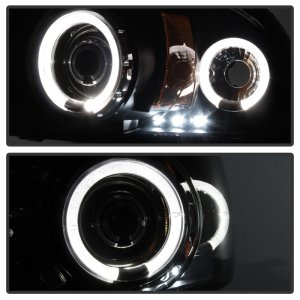 Dodge Dakota Headlights - SPYDER - Projector LED Halo - Black - `97-`04