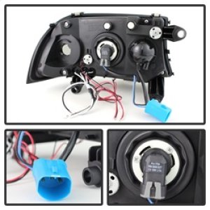 Dodge Dakota Headlights - SPYDER - Projector LED Halo - Black - `97-`04