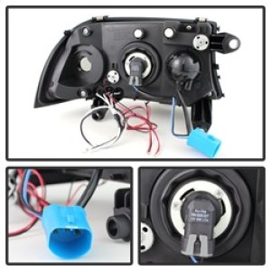 Dodge Durango Headlights - SPYDER - Projector LED Halo - Black - `98-`03 Dodge Durango Headlights - SPYDER - Projector LED Halo - Black - `98-`03