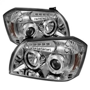 Dodge Magnum Headlight Set - SPYDER - LED Halo Projector - Chrome - `05-`07