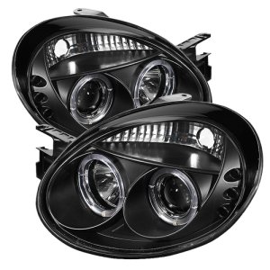 Dodge Neon Headlights - SPYDER - LED Halo Projector - Black - `03-`05