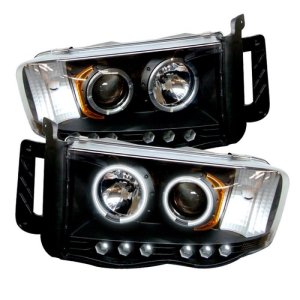 Dodge Ram 1500 Headlights - SPYDER - CCFL Halo LED - Black - `02-`05