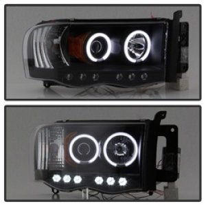 Dodge Ram 1500 Headlights - SPYDER - CCFL Halo LED - Black - `02-`05