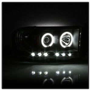 Dodge Ram 1500 Headlights - SPYDER - CCFL Halo LED - Black - `02-`05