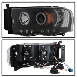 Dodge Ram 1500 Headlights - SPYDER - CCFL Halo LED - Black - `02-`05