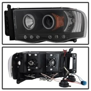Dodge Ram 1500 Headlights - SPYDER - CCFL Halo LED - Black - `02-`05
