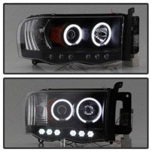 Dodge Ram 1500 Headlights - SPYDER - CCFL Halo LED - Black - `02-`05