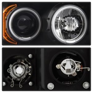 Dodge Ram 1500 Headlights - SPYDER - LED Halo Projector - Black - `02-`05