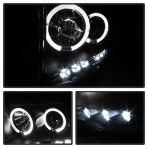 Dodge Ram 2500 Headlights - SPYDER - LED Halo Projector - Black - `03-`05