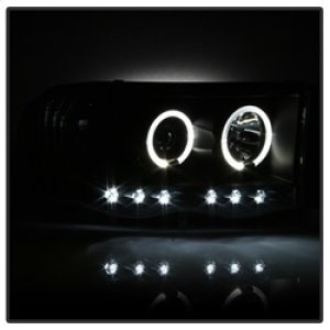 Dodge Ram 2500 Headlights - SPYDER - LED Halo Projector - Black - `03-`05